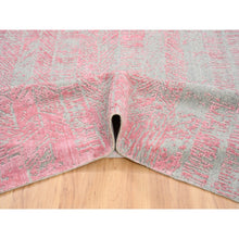 Load image into Gallery viewer, 7&#39;10&quot;x10&#39;1&quot; Pink Tone On Tone Wool And Plant Based Silk Erased Transitional Modern Design Jacquard Hand Loomed Oriental Rug FWR373542