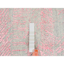 Load image into Gallery viewer, 7&#39;10&quot;x10&#39;1&quot; Pink Tone On Tone Wool And Plant Based Silk Erased Transitional Modern Design Jacquard Hand Loomed Oriental Rug FWR373542