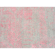 Load image into Gallery viewer, 7&#39;10&quot;x10&#39;1&quot; Pink Tone On Tone Wool And Plant Based Silk Erased Transitional Modern Design Jacquard Hand Loomed Oriental Rug FWR373542