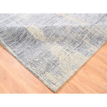 Load image into Gallery viewer, 8&#39;1&quot;x9&#39;10&quot; Gray Jacquard Hand Loomed Tone On Tone Transitional Erased Design Wool And Plant Based Silk Oriental Rug FWR373548
