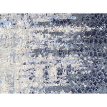 Load image into Gallery viewer, 2&#39;5&quot;x6&#39;1&quot; Blue Abstract With Mosaic Design Wool And Silk Hand Knotted Oriental Runner Rug FWR373578