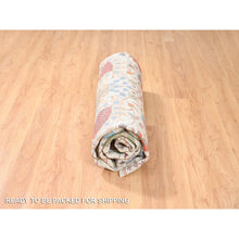 Load image into Gallery viewer, 10&#39;1&quot;x10&#39; Colorful Silk With Textured Wool Tabriz Vase And Flower Design Hand Knotted Oriental Round Rug FWR373632