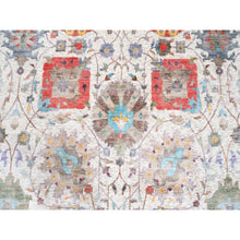 Load image into Gallery viewer, 12&#39;2&quot;x12&#39;2&quot; Colorful Silk With Textured Wool Tabriz Vase And Flower Design Hand Knotted Oriental Round Rug FWR373644
