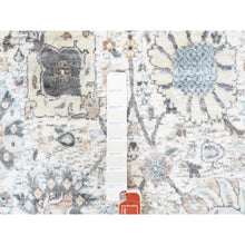 Load image into Gallery viewer, 5&#39;1&quot;x5&#39;1&quot; Round Ivory Silk With Textured Wool Tabriz Vase With Pomegranate Design Hand Knotted Oriental Rug FWR373716