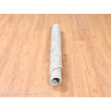 Load image into Gallery viewer, 5&#39;1&quot;x5&#39;1&quot; Round Ivory Silk With Textured Wool Tabriz Vase With Pomegranate Design Hand Knotted Oriental Rug FWR373716