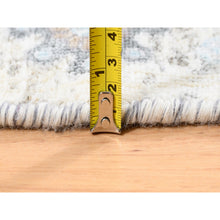 Load image into Gallery viewer, 5&#39;1&quot;x5&#39;1&quot; Round Ivory Silk With Textured Wool Tabriz Vase With Pomegranate Design Hand Knotted Oriental Rug FWR373716
