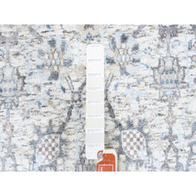 Load image into Gallery viewer, 2&#39;6&quot;x8&#39;2&quot; Hand Knotted Ivory Silk With Textured Wool Tabriz Vase And Pomegranate Design Oriental Runner Rug FWR373734