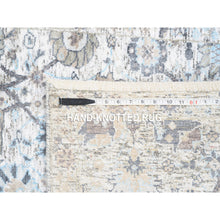 Load image into Gallery viewer, 2&#39;6&quot;x8&#39;2&quot; Hand Knotted Ivory Silk With Textured Wool Tabriz Vase And Pomegranate Design Oriental Runner Rug FWR373734