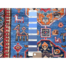 Load image into Gallery viewer, 2&#39;8&quot;x9&#39;7&quot; Bayern Blue, Afghan Ersari With Turkish Knot, Caucasian Design Revival, Small Animal Figurines, Vegetable Dyes, Densely Woven, Soft Wool, Hand Knotted, Runner, Oriental Rug FWR3732