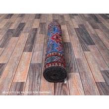 Load image into Gallery viewer, 2&#39;8&quot;x9&#39;7&quot; Bayern Blue, Afghan Ersari With Turkish Knot, Caucasian Design Revival, Small Animal Figurines, Vegetable Dyes, Densely Woven, Soft Wool, Hand Knotted, Runner, Oriental Rug FWR3732