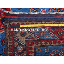 Load image into Gallery viewer, 2&#39;8&quot;x9&#39;7&quot; Bayern Blue, Afghan Ersari with Turkish Knot, Caucasian Design Revival, Small Animal Figurines, Vegetable Dyes, Densely Woven, Soft Wool, Hand Knotted, Runner, Oriental Rug Sh622 FWR3732