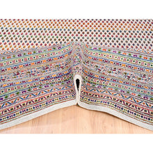 Load image into Gallery viewer, 9&#39;10&quot;x14&#39; Colorful Wool And Sari Silk Sarouk Mir Inspired With Repetitive Boteh Design Hand Knotted Oriental Rug FWR373854
