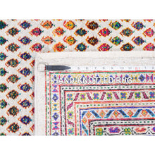 Load image into Gallery viewer, 9&#39;10&quot;x14&#39; Colorful Wool And Sari Silk Sarouk Mir Inspired With Repetitive Boteh Design Hand Knotted Oriental Rug FWR373854