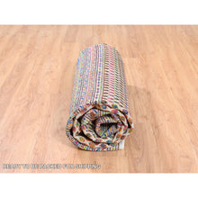 Load image into Gallery viewer, 10&#39;1&quot;x10&#39;1&quot; Colorful Wool And Sari Silk Sarouk Mir Inspired With Multiple Borders Hand Knotted Oriental Square Rug FWR373860