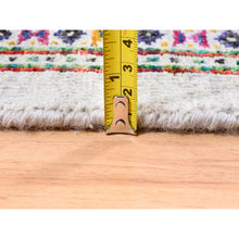 Load image into Gallery viewer, 10&#39;1&quot;x10&#39;1&quot; Colorful Wool And Sari Silk Sarouk Mir Inspired With Multiple Borders Hand Knotted Oriental Square Rug FWR373860