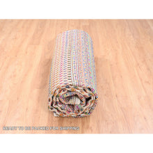 Load image into Gallery viewer, 12&#39;x12&#39; Colorful Wool And Sari Silk Sarouk Mir Inspired With Repetitive Boteh Design Hand Knotted Oriental Square Rug FWR373866
