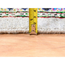 Load image into Gallery viewer, 12&#39;x12&#39; Colorful Wool And Sari Silk Sarouk Mir Inspired With Repetitive Boteh Design Hand Knotted Oriental Square Rug FWR373866