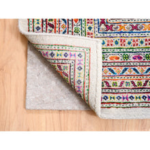 Load image into Gallery viewer, 11&#39;7&quot;x18&#39; Oversize Colorful Wool And Sari Silk Sarouk Mir Inspired With Small Repetitive Pattern Hand Knotted Oriental Rug FWR373872