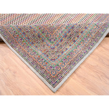 Load image into Gallery viewer, 11&#39;7&quot;x18&#39; Oversize Colorful Wool And Sari Silk Sarouk Mir Inspired With Small Repetitive Pattern Hand Knotted Oriental Rug FWR373872