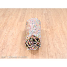 Load image into Gallery viewer, 8&#39;10&quot;x8&#39;10&quot; Colorful Wool And Sari Silk Sarouk Mir Inspired With Repetitive Boteh Design Hand Knotted Oriental Round Rug FWR373896