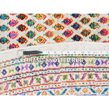 Load image into Gallery viewer, 8&#39;10&quot;x8&#39;10&quot; Colorful Wool And Sari Silk Sarouk Mir Inspired With Repetitive Boteh Design Hand Knotted Oriental Round Rug FWR373896