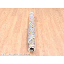 Load image into Gallery viewer, 6&#39;x6&#39; Round Colorful Wool And Sari Silk Sarouk Mir Inspired With Small Boteh Design Hand Knotted Oriental Rug FWR373974