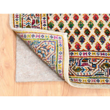 Load image into Gallery viewer, 2&#39;7&quot;x8&#39;1&quot; Colorful Wool And Sari Silk Sarouk Mir Inspired With Repetitive Boteh Design Hand Knotted Oriental Runner Rug FWR373986