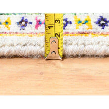 Load image into Gallery viewer, 2&#39;7&quot;x8&#39;1&quot; Colorful Wool And Sari Silk Sarouk Mir Inspired With Repetitive Boteh Design Hand Knotted Oriental Runner Rug FWR373986