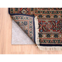 Load image into Gallery viewer, 5&#39;1&quot;x7&#39;1&quot; Jet Black All Over Herat Fish Design Hand Knotted Hand Spun Wool Oriental Rug FWR374052