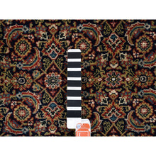 Load image into Gallery viewer, 5&#39;1&quot;x7&#39;1&quot; Ink Black Hand Spun Wool All Over Herat Fish Design Hand Knotted Oriental Rug FWR374058