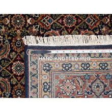 Load image into Gallery viewer, 5&#39;1&quot;x7&#39;1&quot; Ink Black Hand Spun Wool All Over Herat Fish Design Hand Knotted Oriental Rug FWR374058