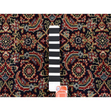 Load image into Gallery viewer, 4&#39;x6&#39; Pitch Black New Zealand Wool All Over Herat Fish Design Hand Knotted Oriental Rug FWR374070