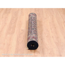 Load image into Gallery viewer, 4&#39;x6&#39; Pitch Black New Zealand Wool All Over Herat Fish Design Hand Knotted Oriental Rug FWR374070