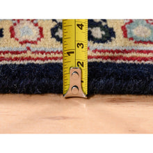 Load image into Gallery viewer, 4&#39;x6&#39; Pitch Black New Zealand Wool All Over Herat Fish Design Hand Knotted Oriental Rug FWR374070