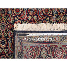 Load image into Gallery viewer, 4&#39;x6&#39; Pitch Black New Zealand Wool All Over Herat Fish Design Hand Knotted Oriental Rug FWR374070