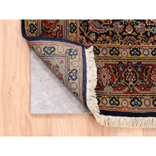 Load image into Gallery viewer, 4&#39;x6&#39; Ink Black Hand Knotted All Over Herat Fish Design Hand Spun Wool Oriental Rug FWR374076