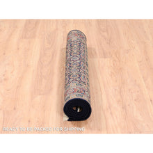 Load image into Gallery viewer, 4&#39;x6&#39; Ink Black Hand Knotted All Over Herat Fish Design Hand Spun Wool Oriental Rug FWR374076