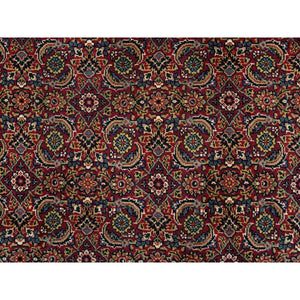 6'1"x6'1" Hand Knotted Red All Over Herat Fish Design New Zealand Wool Round Oriental Rug FWR374100