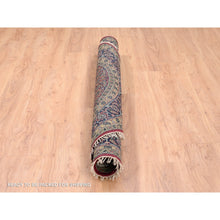 Load image into Gallery viewer, 6&#39;1&quot;x6&#39;1&quot; Hand Knotted Red All Over Herat Fish Design New Zealand Wool Round Oriental Rug FWR374100