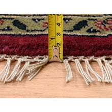 Load image into Gallery viewer, 6&#39;1&quot;x6&#39;1&quot; Hand Knotted Red All Over Herat Fish Design New Zealand Wool Round Oriental Rug FWR374100