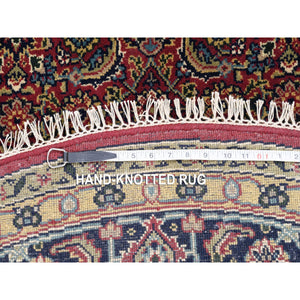 6'1"x6'1" Hand Knotted Red All Over Herat Fish Design New Zealand Wool Round Oriental Rug FWR374100