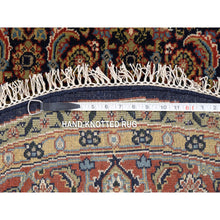 Load image into Gallery viewer, 5&#39;10&quot;x5&#39;10&quot; Onyx Black Hand Spun Wool All Over Herat Fish Design Hand Knotted Oriental Round Rug FWR374106