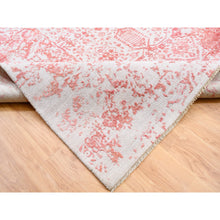 Load image into Gallery viewer, 12&#39;2&quot;x15&#39; Oversize Pink Broken Persian Design Wool And Pure Silk Hand Knotted Oriental Rug FWR374136