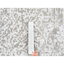 Load image into Gallery viewer, 2&#39;7&quot;x10&#39; Hand Knotted Grey Broken Persian Design Wool And Pure Silk Oriental Runner Rug FWR374184
