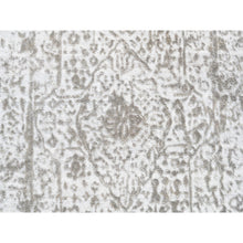 Load image into Gallery viewer, 2&#39;7&quot;x10&#39; Hand Knotted Grey Broken Persian Design Wool And Pure Silk Oriental Runner Rug FWR374184