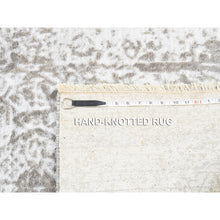 Load image into Gallery viewer, 2&#39;7&quot;x10&#39; Hand Knotted Grey Broken Persian Design Wool And Pure Silk Oriental Runner Rug FWR374184