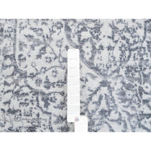Load image into Gallery viewer, 4&#39;1&quot;x12&#39;1&quot; Grey Wool And Pure Silk Broken Persian Design Hand Knotted Oriental Wide Gallery Size Runner Rug FWR374202