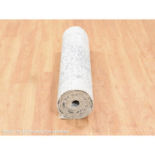 Load image into Gallery viewer, 4&#39;1&quot;x12&#39;1&quot; Grey Wool And Pure Silk Broken Persian Design Hand Knotted Oriental Wide Gallery Size Runner Rug FWR374202