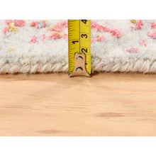 Load image into Gallery viewer, 3&#39;1&quot;x4&#39;10&quot; Hand Knotted Pink Wool And Pure Silk Medallion Erased Persian Design Oriental Rug FWR374232