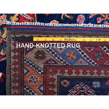 Load image into Gallery viewer, 2&#39;8&quot;x9&#39;6&quot; Navy Blue, Afghan Ersari With Turkish Knot, Caucasian Design Revival, Small Animal Figurines, Vegetable Dyes, Densely Woven, Hand Knotted, Soft Wool, Runner, Oriental Rug FWR3738